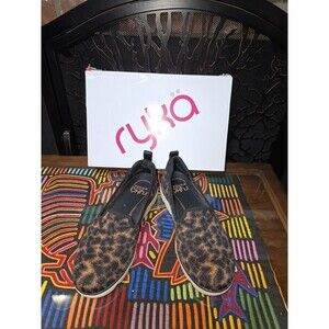 Ryka Effortless Leopard Washable Slip On Sneakers Womens 7 NIB